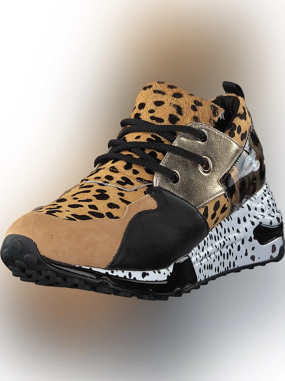 Steve Madden CLIFF ANIMAL Leopard Print Metallic Accent Sneaker - Women’s Size 7